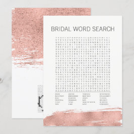 Invitation Rose Gold Brushstroke Brid Mot de recherche Jeu