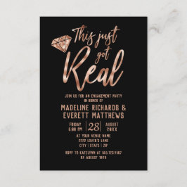 Invitation Rose Gold Ça vient d'avoir une vraie partie d'enga