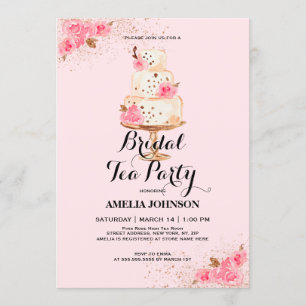 Invitation Rose Gold Cake Tea Party