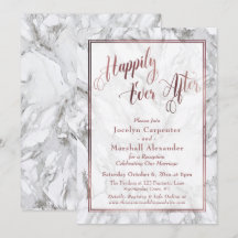 Rose Gold Calligraphie Heureux Pour Toujours Marbr