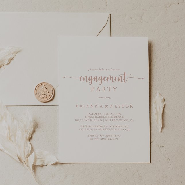 Invitation Rose Gold Calligraphy (Créateur téléchargé)