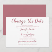 Rose Gold Changement de date Plans Reportés Mariag