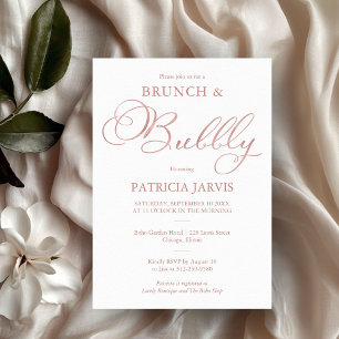 Invitation Rose Gold délicat pour Brunch et Bulles