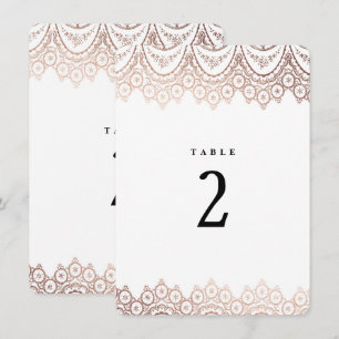 Invitation Rose Gold Delicate Mariage de dentelle Numéro de t