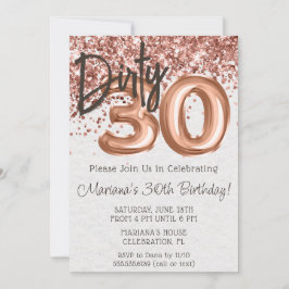 Invitation Rose Gold Dirty 30 Trente Anniversaire
