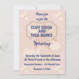 Invitation Rose Gold, Dusty Rose et Blush Floral Mariage
