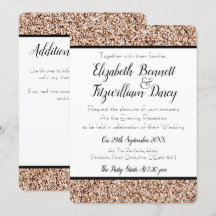 Rose Gold Faux Parties scintillant Soirée Invitati