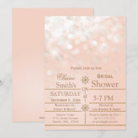 Rose Gold flocons de neige hiver Bridal douche Inv