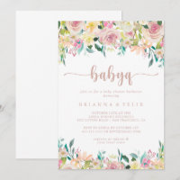 Rose Gold Floral BabyQ Baby shower Barbecue