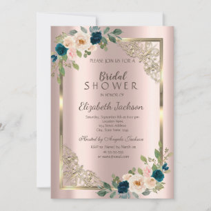 Invitation Rose Gold Frame Rose Gold Fête des mariées