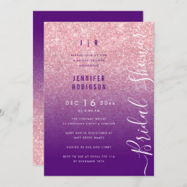 Invitation Rose Gold Glam Parties scintillant Script Fête des