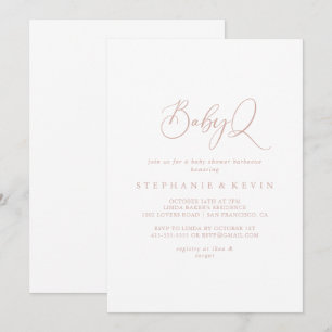 Invitation Rose Gold Idyllic BabyQ Baby shower Barbecue