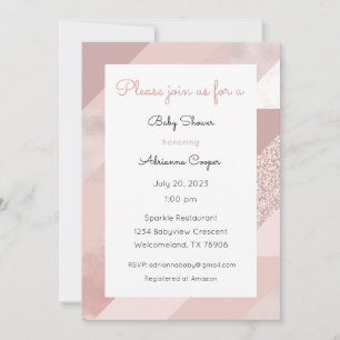 Invitation Rose Gold Invitation, Bébé, Fête des mariées, Dîne
