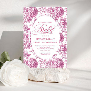 Invitation Rose Gold Luxueux Toile Roses Floral Fête de Maria