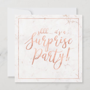 Invitation Rose Gold & Marbre   Fête de Retraite Surprise