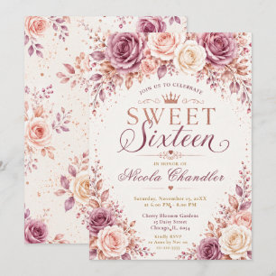 Invitation Rose Gold Mauve Sweet Seize