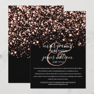 Invitation Rose Gold Midnight Glam Changé Mariage réduit