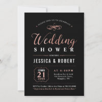 Rose Gold & Noir | Élégant Mariage Couple Shower