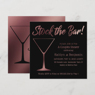 Invitation Rose Gold Ombre Couples Stock du Bar Douche