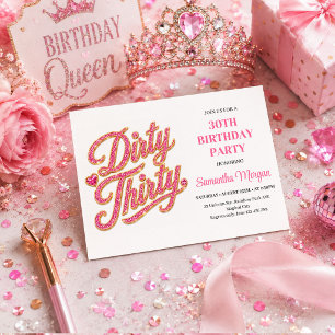 Invitation Rose Gold Pailleté Trente Sale 30e Anniversaire