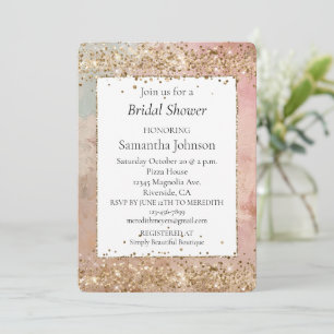 Invitation Rose Gold Paillettes Confetti Enterrement de Vie d
