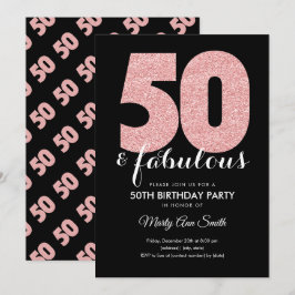 Invitation Rose Gold Parties scintillant 50 et fabuleuse fête