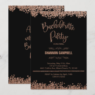 Invitation Rose Gold Parties scintillant Bachelorette Party a