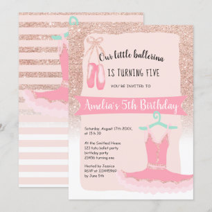 Invitation Rose Gold parties scintillant ballerina tutu 5e an