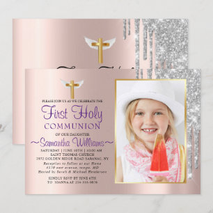 Invitation Rose Gold Parties scintillant Drives Photo First C