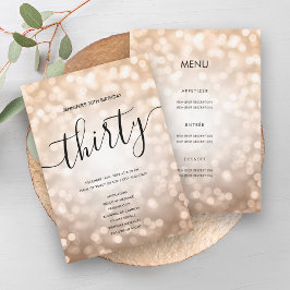 Invitation Rose Gold Parties scintillant Lights 30 Anniversai