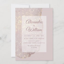 Invitation Rose Gold Parties scintillant moderne Gold Dusty R