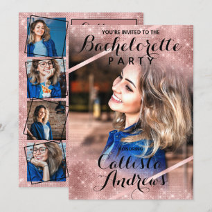 Invitation Rose Gold Parties scintillant Sequin Corner Photo