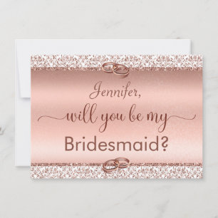 Invitation Rose Gold Parties scintillant Serez-Vous Ma Brides