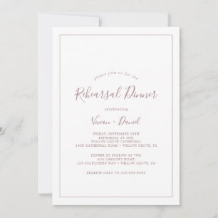 Invitation Rose Gold Rehehehehehesal Dinner Invite