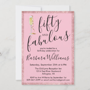 Invitation *Rose Gold Rose 50 & Incroyable Fête d'anniversair