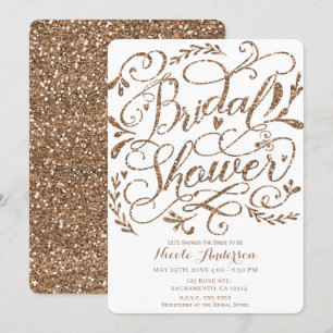 Invitation Rose Gold Rose Fantaisiste Lettre Mariage