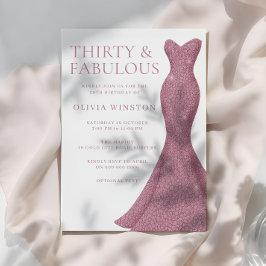 Invitation Rose Gold Rose Trente et fabuleux 30e anniversaire