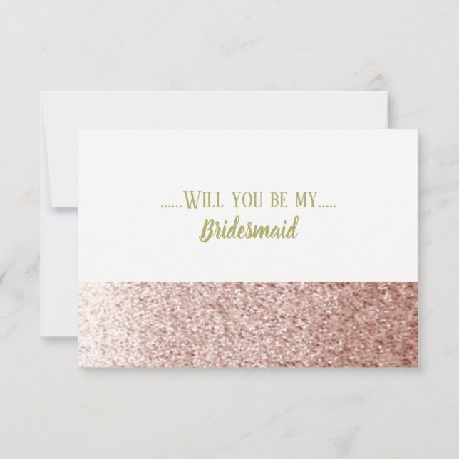 Invitation Rose Gold Serez-Vous Ma Femme D'Accueil (Devant)