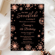 Rose Gold Snowflakes fête d'anniversaire