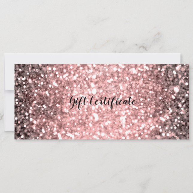 Invitation Rose Gold Sparkle Lights Sparkly chèque cadeau (Devant)