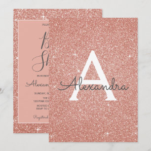 Invitation Rose Gold Sparkle Parties scintillant Baby shower 