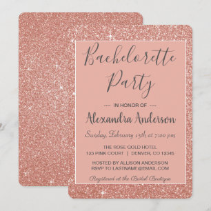 Invitation Rose Gold Sparkle Parties scintillant Bachelorette