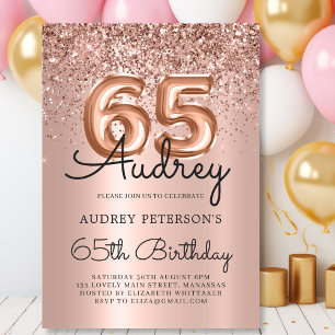 Invitation Rose Gold Sparkle Parties scintillant Balloon 65e 