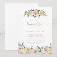Rose Gold Spring Floral Sip et voir