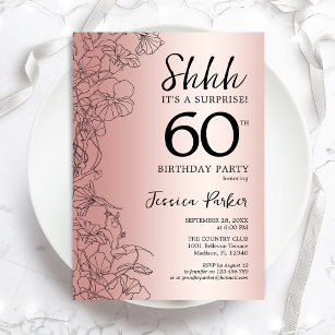 Invitation Rose Gold Surprise 60e anniversaire