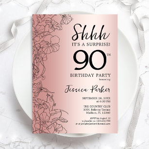 Invitation Rose Gold Surprise 90e anniversaire