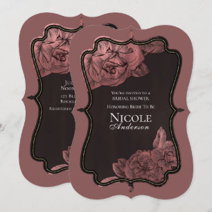 Invitation Rose Gold Vieilli Rose Poussiéreux Glamour Fête de