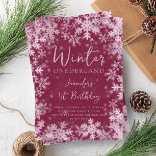 Invitation Rose Gold Winter ONEDERLAND 1er anniversaire Magen