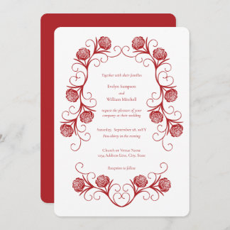 Invitation Rose gothique moderne  torréfier Crimson Mariage r