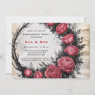 Invitation Rose gothique partie d'engagement de cadre